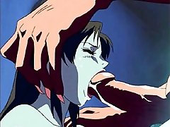 A Scared Young Anime Girl Struggles To Swallow A Large Penis